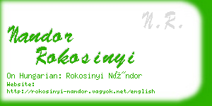 nandor rokosinyi business card